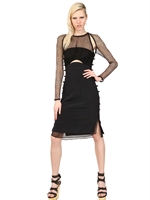 EMILIO PUCCI - KLEID AUS SEIDENNETZ UND SEIDENCADY - SCHWARZ