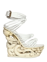 EMILIO PUCCI - ZEPPE SCULTURA IN PELLE E RESINA 150MM - BIANCO