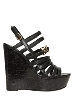 VERSACE - ZEPPE IN PELLE E SUGHERO 130MM - NERO