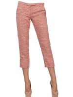 MSGM - TECHNO COTTON TWEED TROUSERS - CORAL