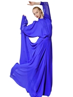 ANTONIO BERARDI - SILK CHIFFON ON CREPE DE CHINE SHIRT - ROYAL BLUE