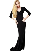 ANTONIO BERARDI - RAYON JERSEY LONG DRESS - BLACK