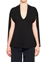 MAISON MARTIN MARGIELA - HEAVY VISCOSE KNIT CAPE SWEATER - BLACK