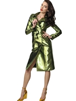BURBERRY PRORSUM - TRENCH IN TECHNO LUREX - VERDE