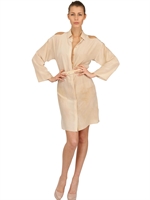 VERSACE - CUT OUT TIE DYED CREPE DE CHINE DRESS - OFF WHITE