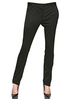 BURBERRY PRORSUM - WOOL FLANNEL TROUSERS - BLACK