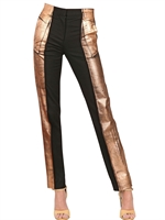 MAISON MARTIN MARGIELA - LAMINATED WOOL SERGE TROUSERS - BLACK/POWDER