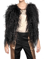 MAISON MARTIN MARGIELA - FEATHERS ON CANVAS AND TWILL VEST - BLACK
