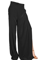 MAISON MARTIN MARGIELA - VISCOSE CREPE MAROCAIN TROUSERS - BLACK