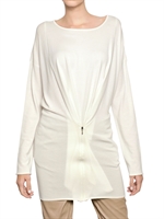 MAISON MARTIN MARGIELA - COTTON VISCOSE KNIT SWEATER - WHITE