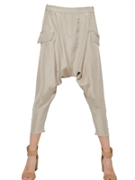 MM6 DI M.M.MARGIELA - WASHED SILK LOW CROTCH TROUSERS - TAUPE