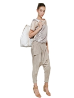 MM6 DI M.M.MARGIELA - VERSPIEGELTES BESCHICHTETES LAMEETOP - SILBER