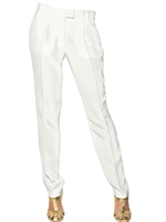 ETRO - SILK CADY SLIM FIT TROUSERS - WHITE
