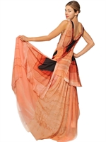 FELICITY BROWN - RUFFLED PRINTED SILK CHIFFON LONG DRESS - MULTI