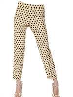 ROCHAS - POLKA DOTS COTTON RAYON FAILLE TROUSERS - YELLOW/BLACK