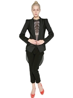 GAOWEI+XINZHAN - BEDRUCKTES TOP AUS VISKOSECHIFFON - SCHWARZ/WEIß