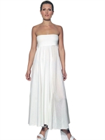 ANTONIO MARRAS - LANGES JERSEYKLEID7ROCK MIT BAUMWOLLVOILE - WEIß