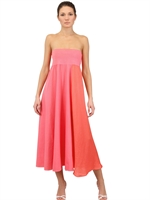 ANTONIO MARRAS - LANGES JERSEYKLEID7ROCK MIT BAUMWOLLVOILE - KORALLE