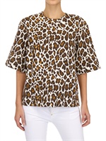 STELLA MCCARTNEY - LEINENTOP MIT LEOPARDENDRUCK - LEOPARD