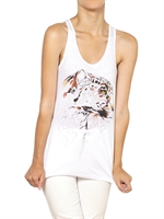 STELLA MCCARTNEY - TANK TOP AUS BIOBAUMWOLLE MIT LEOPARDENDRUCK - WEIß
