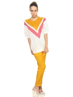 STELLA MCCARTNEY - SILK COTTON NET SHORT SLEEVED SWEATER - MULTI