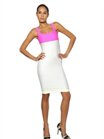 FAUSTO PUGLISI - ZWEIFARBIGES LYCRAKLEID - PINK/WEISS