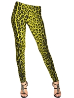 ROBERTO CAVALLI GYM - LEOPARD PRINTED LYCRA LEGGINGS - LEOPARD GREEN
