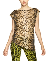 ROBERTO CAVALLI GYM - LEOPARD PRINTED MICROMODAL T-SHIRT - LEOPARD