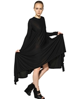 GARETH PUGH - LONG SLEEVED MODAL JERSEY LONG DRESS - BLACK