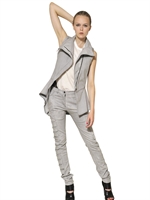 GARETH PUGH - STRETCH COTTON DENIM VEST - GREY