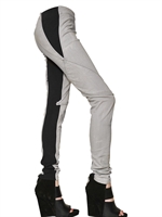 GARETH PUGH - STRETCH DENIM AND COTTON JERSEY LEGGINGS - GREY/BLACK
