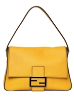 FENDI - BIG MAMMA LEATHER SHOULDER BAG - YELLOW