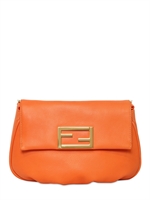 FENDI - THE FENDISTA LEATHER SHOULDER BAG - ORANGE