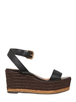 FENDI - 80MM PEQUIN CALFSKIN WEDGES - BLACK