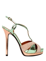 FENDI - 140MM TWISTED CALFSKIN SANDALS - ROSE/MINT