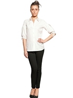 RED VALENTINO - COTTON POPLIN SHIRT - WHITE