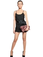 RED VALENTINO - TUTA IN CREPE E MACRAMÈ - NERO
