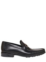 SALVATORE FERRAGAMO - TRIS HORSEBIT HALBSCHUHE AUS GEBÜRSTETEM LEDER - SCHWARZ