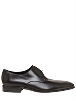 SALVATORE FERRAGAMO - FABULOUS RAIN LUX LEATHER DERBY SHOES - BLACK