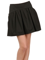 RED VALENTINO - GONNA IN GABARDINA DI COTONE STRETCH - NERO