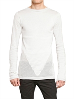GARETH PUGH - PERFORATED COTTON ROUND NECK SWEATER - WHITE
