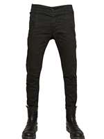 GARETH PUGH - 16CM JERSEY & STRETCH DENIM JEANS - BLACK
