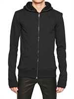 GARETH PUGH - STRETCH FLEECE HOODED VEST/ SWEATSHIRT - BLACK