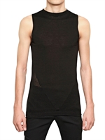 GARETH PUGH - PERFORATED COTTON TANK TOP - BLACK
