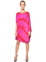 VIVIENNE WESTWOOD ANGLOMANIA - ASYMMETRISCHES STRETCHKLEID AUS VISKOSEJERSEY - FUCHSIE