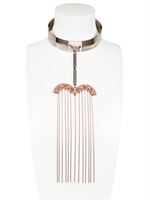 MARIA FRANCESCA PEPE - CHOKER NECKLACE WITH CHAINS - PINK/WHITE