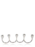 MARIA FRANCESCA PEPE - FOUR FINGER WHITE ZIRCON RING - SILVER