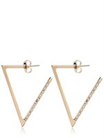 MARIA FRANCESCA PEPE - SWAROVSKI CRYSTAL TRIANGLE EARRINGS - LIGHT GOLD