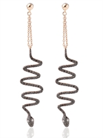 PERLOTA - SERPENT ORAYA EARRINGS - BLACK DIAMONDS