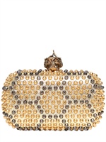 ALEXANDER MCQUEEN - POCHETTE RIGIDA IN PELLE CON BORCHIE - MULTICOLORE